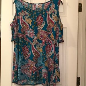 Cold Shoulder Paisley Shirt